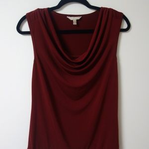 Maroon Banana Republic Cowl Neck Tank Top